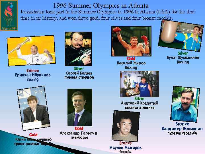 1996 Summer Olympics in Atlanta Kazakhstan took part in the Summer Olympics in 1996