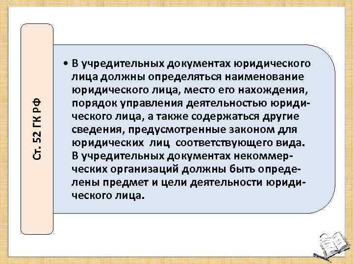 Части юридического документа. 8. Виды учредительных документов.