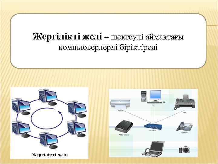 Жергілікті желі – шектеулі аймақтағы компьюьерлерді біріктіреді 