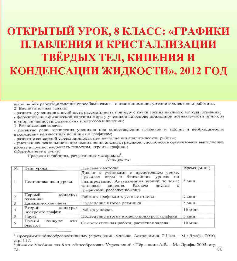 ОТКРЫТЫЙ УРОК, 8 КЛАСС: «ГРАФИКИ ПЛАВЛЕНИЯ И КРИСТАЛЛИЗАЦИИ ТВЁРДЫХ ТЕЛ, КИПЕНИЯ И КОНДЕНСАЦИИ ЖИДКОСТИ»