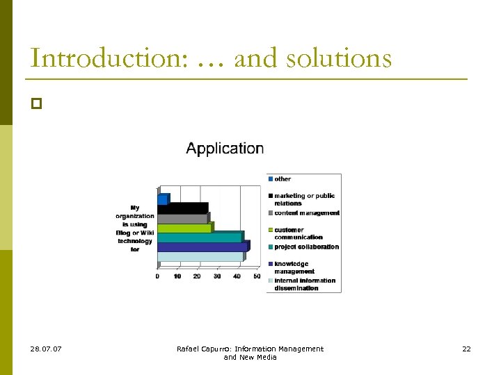 Introduction: … and solutions p 28. 07 Rafael Capurro: Information Management and New Media