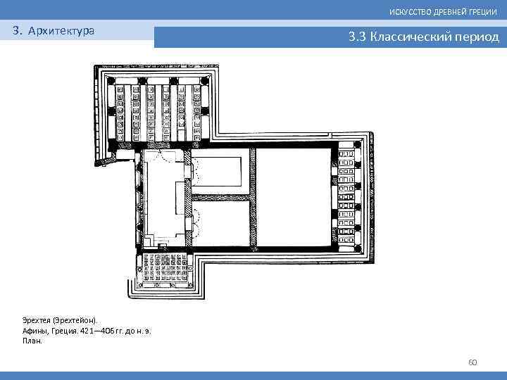 ИСКУССТВО ДРЕВНЕЙ ГРЕЦИИ 3. Архитектура 3. 3 Классический период Эрехтея (Эрехтейон). Афины, Греция. 421—