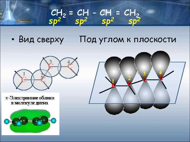 СН 2 = СН – СН = СН 2 sp 2 • Вид сверху