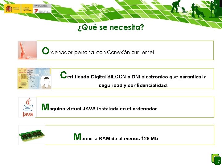 ¿Qué se necesita? Ordenador personal con Conexión a Internet Certificado Digital SILCON o DNI