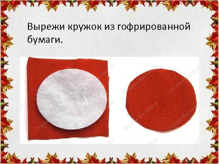 Вырежи кружок из гофрированной бумаги. 