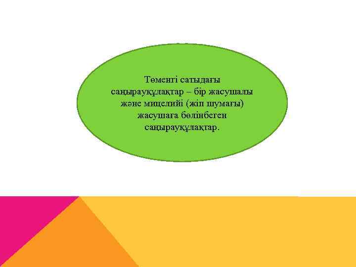 Төменгі сатыдағы саңырауқұлақтар – бір жасушалы және мицелийі (жіп шумағы) жасушаға бөлінбеген саңырауқұлақтар. 