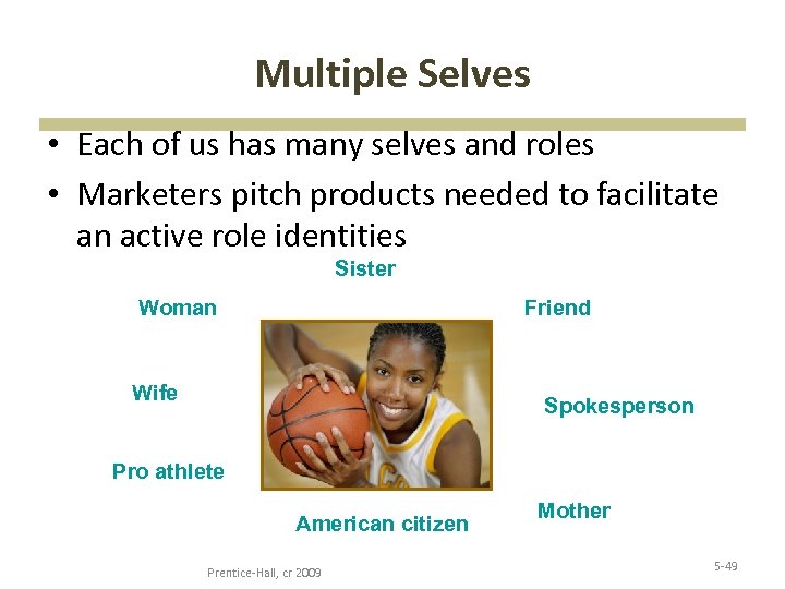 Multiple Selves • Each of us has many selves and roles • Marketers pitch