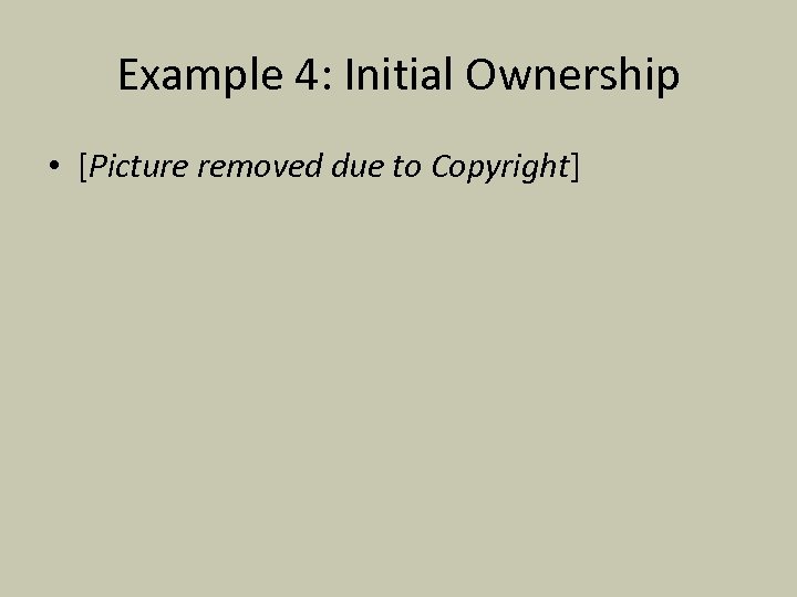 Example 4: Initial Ownership • [Picture removed due to Copyright] 