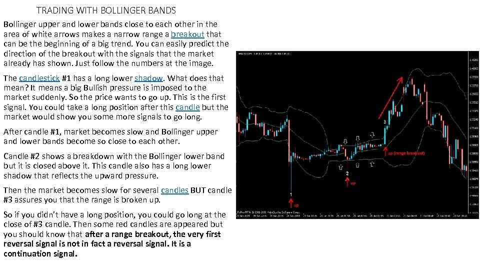 TRADING WITH BOLLINGER BANDS Bollinger upper and lower bands close to each other in