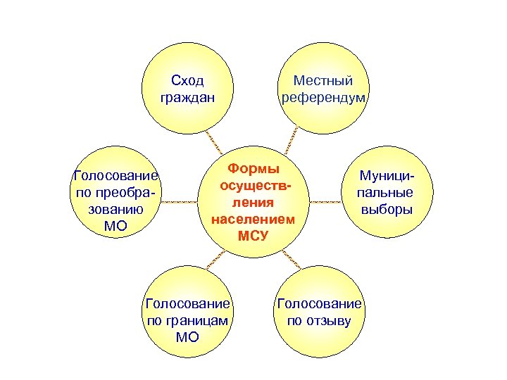 Сход граждан Голосование по преобразованию МО Местный референдум Формы осуществления населением МСУ Голосование по