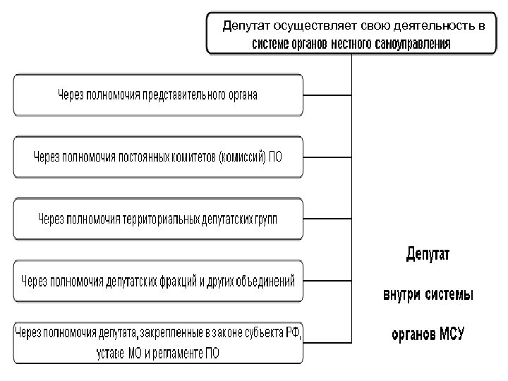 Депутат осуществляет свою деятельность в 