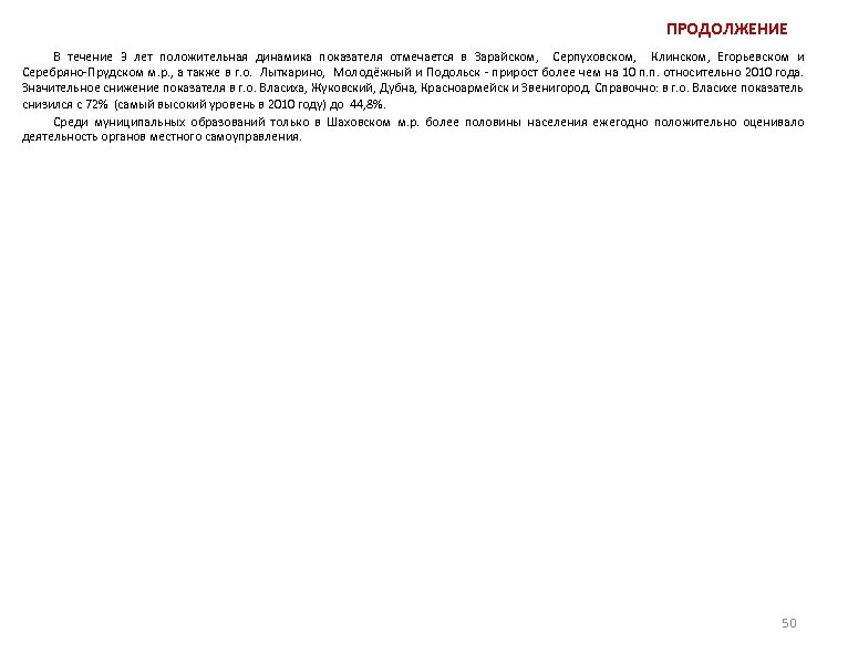 ПРОДОЛЖЕНИЕ В течение 3 лет положительная динамика показателя отмечается в Зарайском, Серпуховском, Клинском, Егорьевском