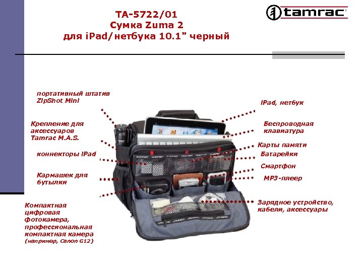 TA-5722/01 Сумка Zuma 2 для i. Pad/нетбука 10. 1