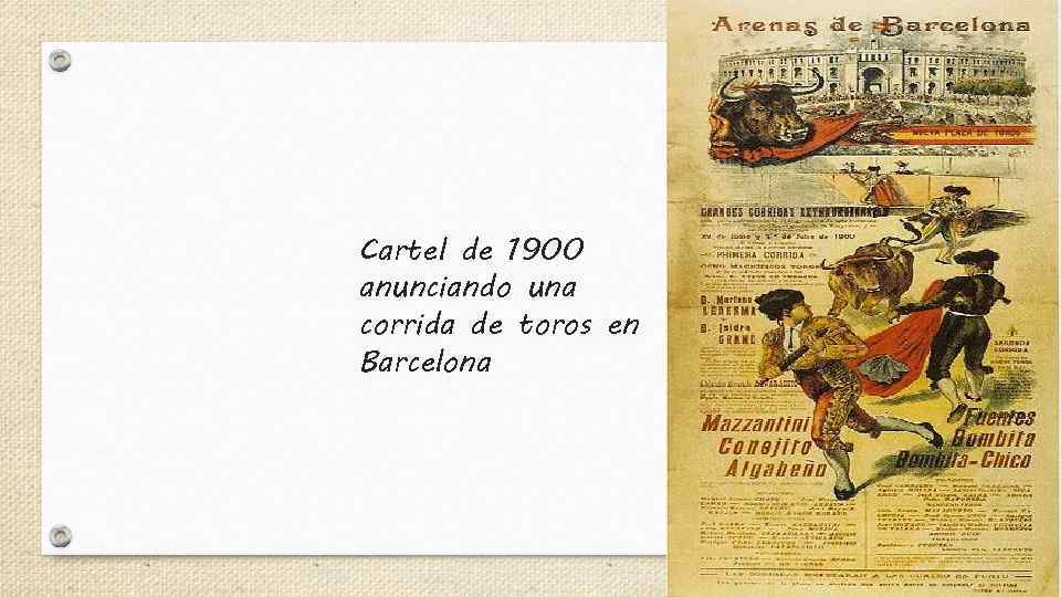 Cartel de 1900 anunciando una corrida de toros en Barcelona 