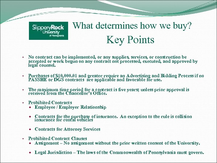 What determines how we buy? Key Points • No contract can be implemented, or