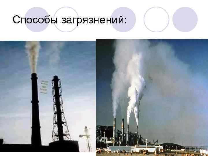 Способы загрязнений: 