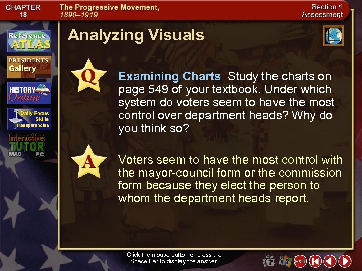 Analyzing Visuals Examining Charts Study the charts on page 549 of your textbook. Under