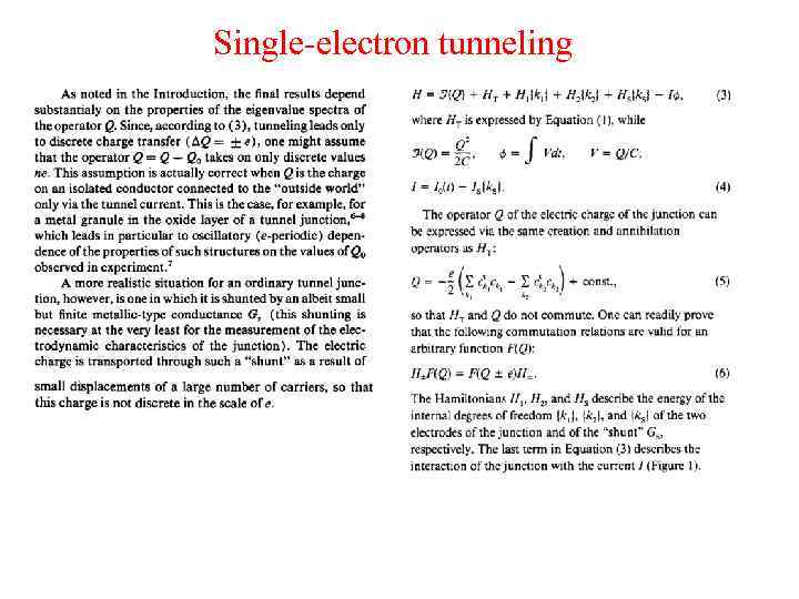 Single-electron tunneling 