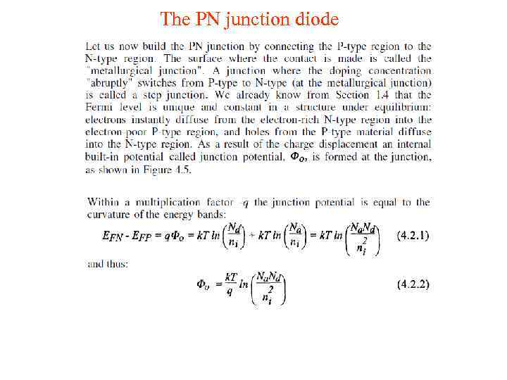 The PN junction diode 