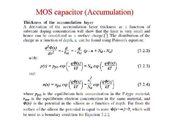 MOS capacitor (Accumulation) 
