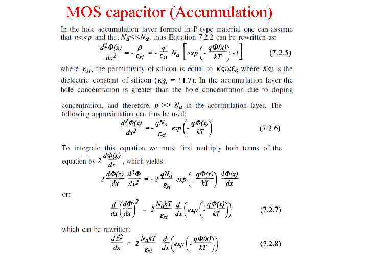 MOS capacitor (Accumulation) 