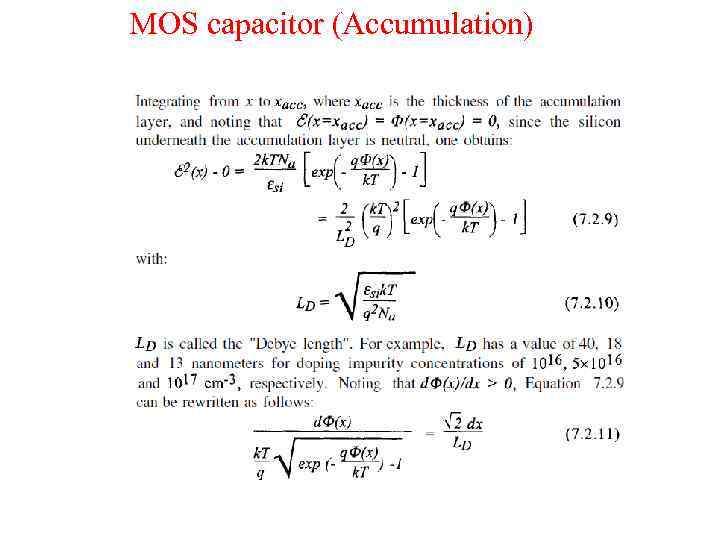 MOS capacitor (Accumulation) 