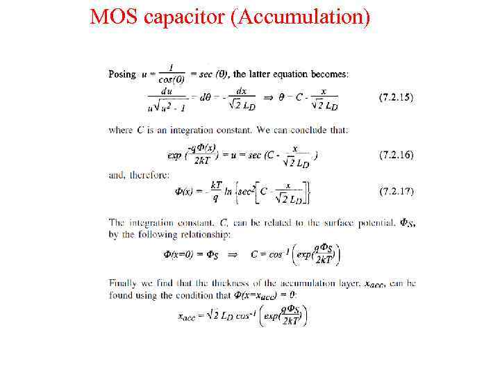 MOS capacitor (Accumulation) 
