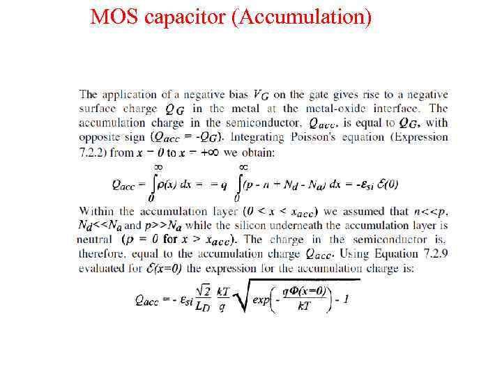 MOS capacitor (Accumulation) 