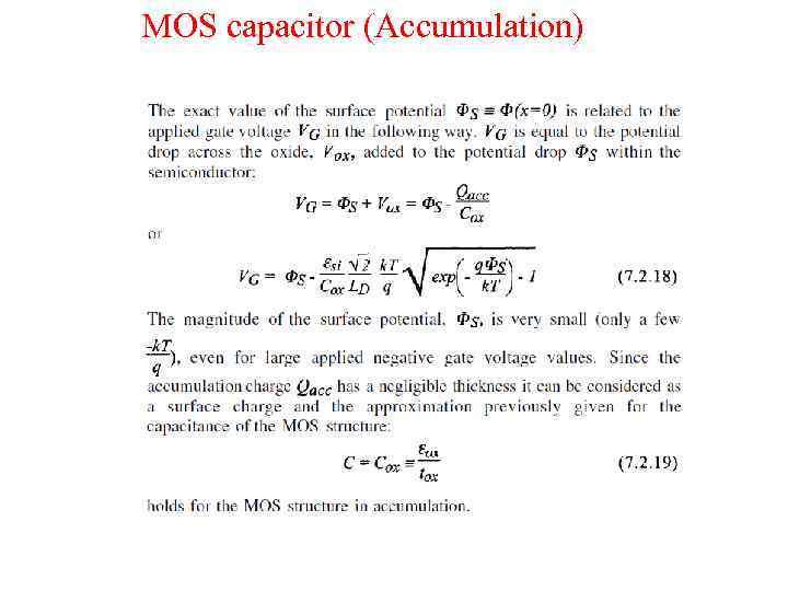 MOS capacitor (Accumulation) 