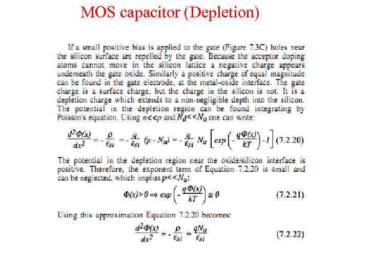MOS capacitor (Depletion) 