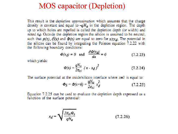 MOS capacitor (Depletion) 
