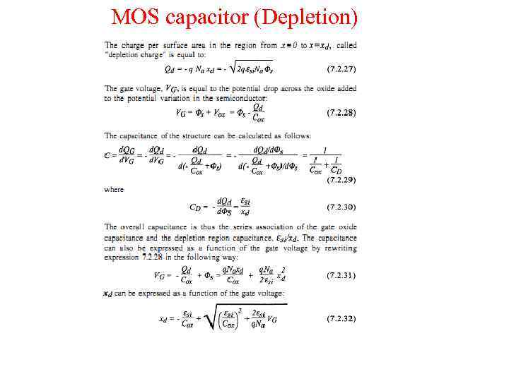 MOS capacitor (Depletion) 