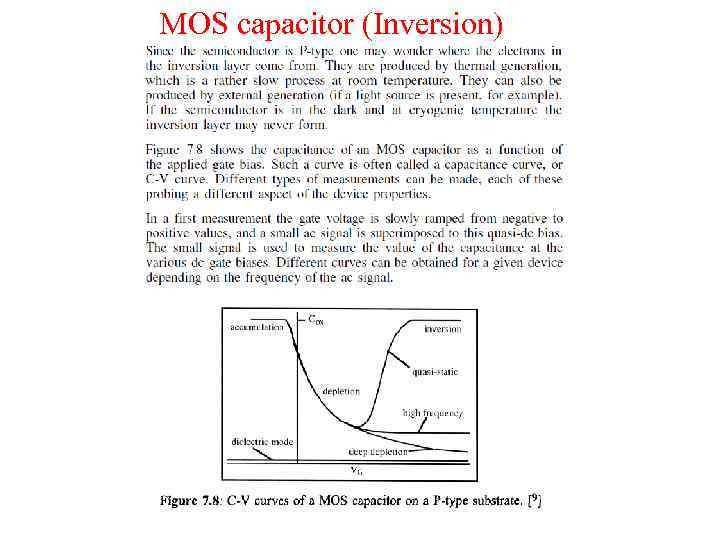 MOS capacitor (Inversion) 