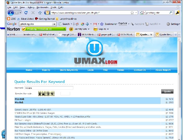 Traffic selling On-line underground market for click traffic (parallel to Google/Yahoo) u u For
