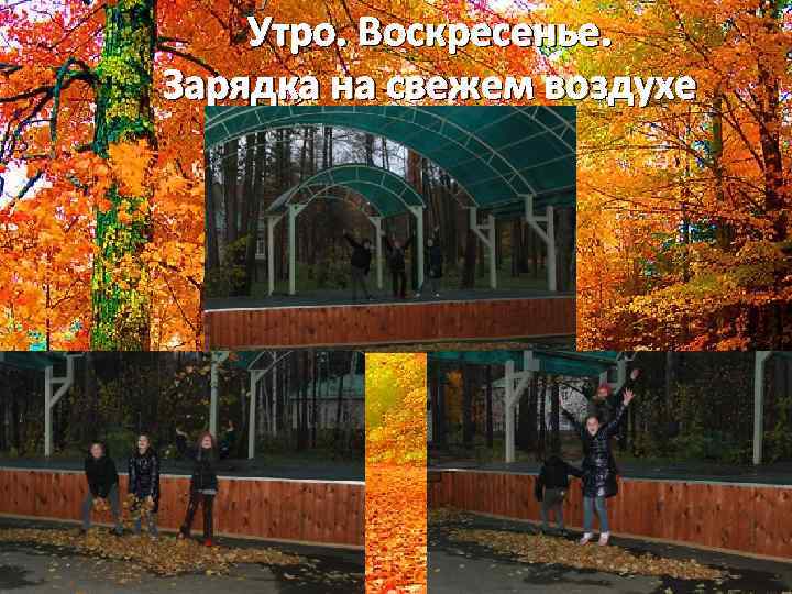 Утро. Воскресенье. Зарядка на свежем воздухе 