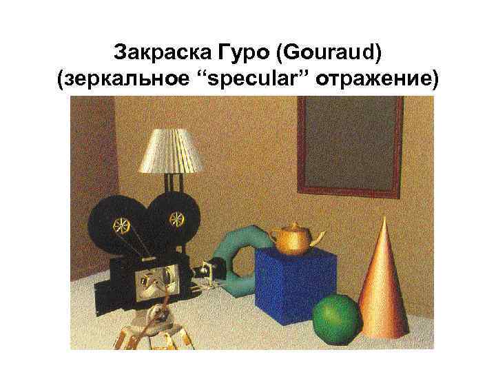 Закраска Гуро (Gouraud) (зеркальное “specular” отражение) 