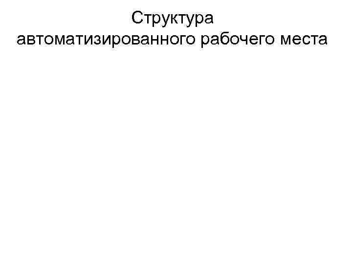 Структура автоматизированного рабочего места 