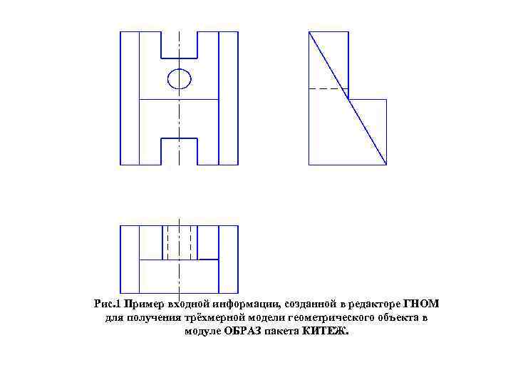 Рис. 1 Пример входной информации, созданной в редакторе ГНОМ для получения трёхмерной модели геометрического