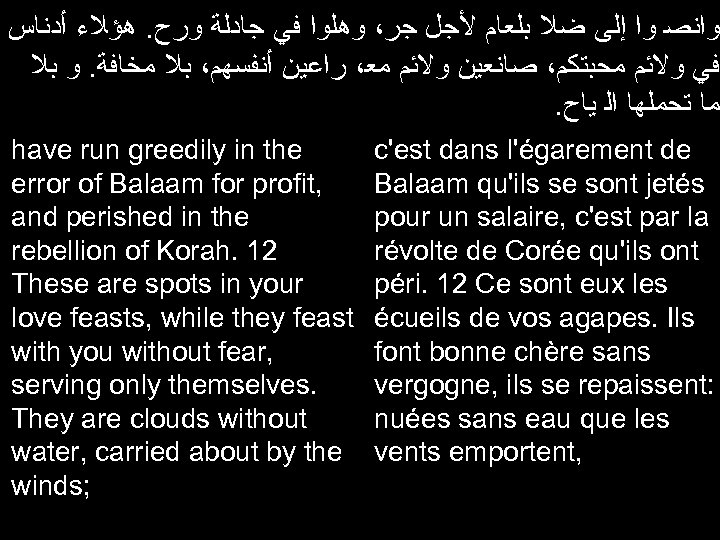  ﻭﺍﻧﺼ ﻭﺍ ﺇﻟﻰ ﺿﻼ ﺑﻠﻌﺎﻡ ﻷﺠﻞ ﺟﺮ، ﻭﻫﻠﻭﺍ ﻓﻲ ﺟﺎﺩﻟﺔ ﻭﺭﺡ. ﻫﺆﻼﺀ ﺃﺪﻧﺎﺱ