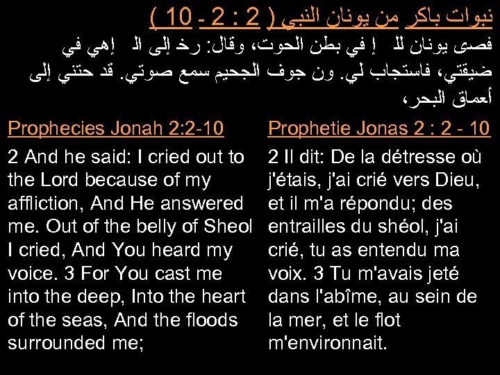 ( 10 ﻧﺒﻮﺍﺕ ﺑﺎﻛﺮ ﻣﻦ ﻳﻮﻧﺎﻥ ﺍﻟﻨﺒﻲ ) 2 : 2 ـ ﻓﺼﻯ ﻳﻮﻧﺎﻥ
