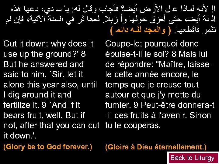  ﺍ! ﻷﻨﻪ ﻟﻤﺎﺫﺍ ﻋ ﻝ ﺍﻷﺮﺽ ﺃﻴﻀ؟ ﻓﺄﺠﺎﺏ ﻭﻗﺎﻝ ﻟﻪ: ﻳﺎ ﺳ ﺩﻱ،