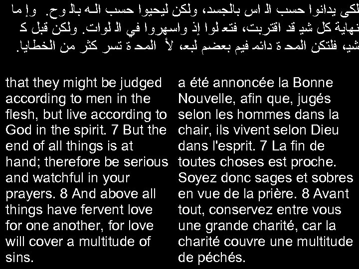 ﻟﻜﻰ ﻳﺪﺍﻧﻮﺍ ﺣﺴﺐ ﺍﻟ ﺍﺱ ﺑﺎﻟﺠﺴﺪ، ﻭﻟﻜﻦ ﻟﻴﺤﻴﻮﺍ ﺣﺴﺐ ﺍﻟـﻪ ﺑﺎﻟ ﻭﺡ. ﻭﺇ