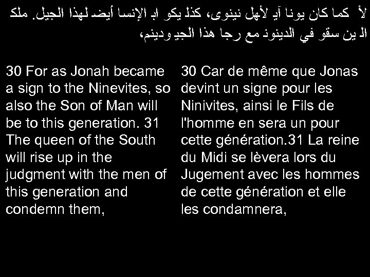  ﻷ ﻛﻤﺎ ﻛﺎﻥ ﻳﻮﻧﺎ آﻴ ﻷﻬﻞ ﻧﻴﻨﻮﻯ، ﻛﺬﻟ ﻳﻜﻮ ﺍﺑ ﺍﻹﻧﺴﺎ ﺃﻴﻀ ﻟﻬﺬﺍ