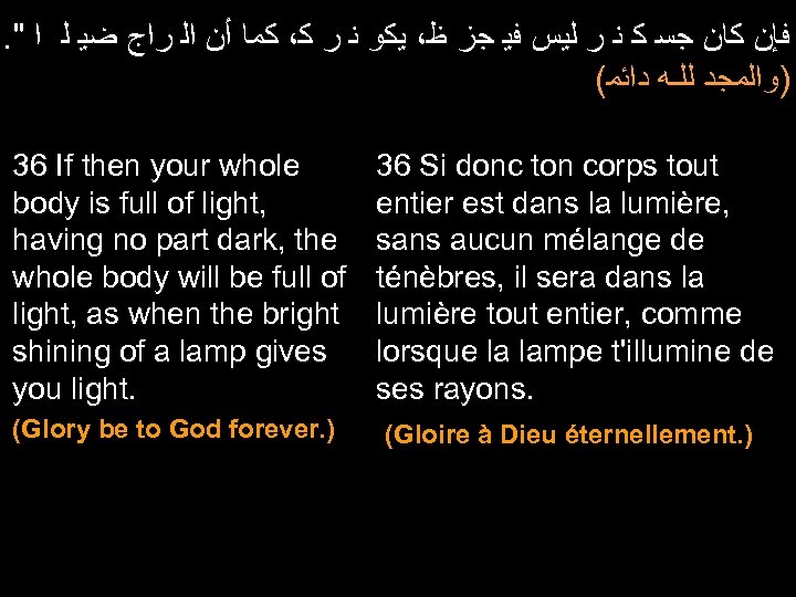 . " ﻓﺈﻥ ﻛﺎﻥ ﺟﺴ ﻛ ﻧ ﺭ ﻟﻴﺲ ﻓﻴ ﺟﺰ ﻇ، ﻳﻜﻮ ﻧ