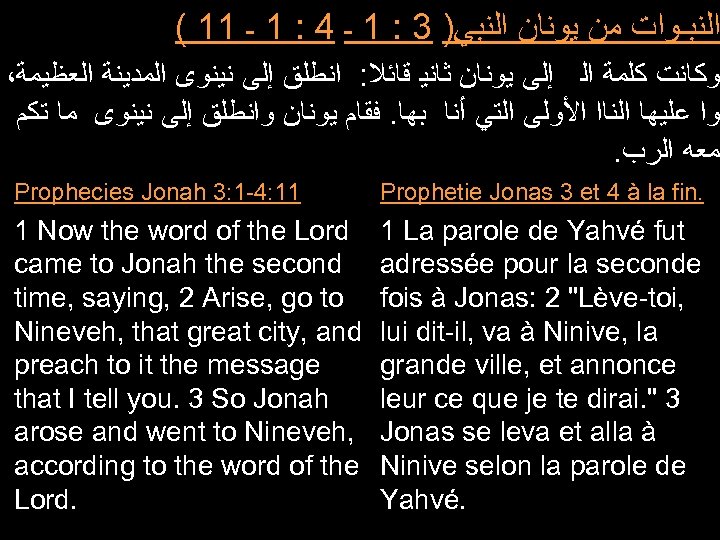 ( 11 ﺍﻟﻨﺒـﻮﺍﺕ ﻣﻦ ﻳﻮﻧﺎﻥ ﺍﻟﻨﺒﻲ) 3 : 1 ـ 4 : 1 ـ