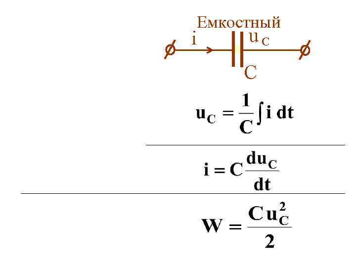 Емкостный i u. С С 