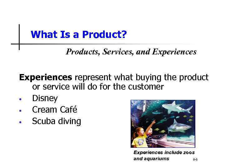 What Is a Product? Products, Services, and Experiences represent what buying the product or