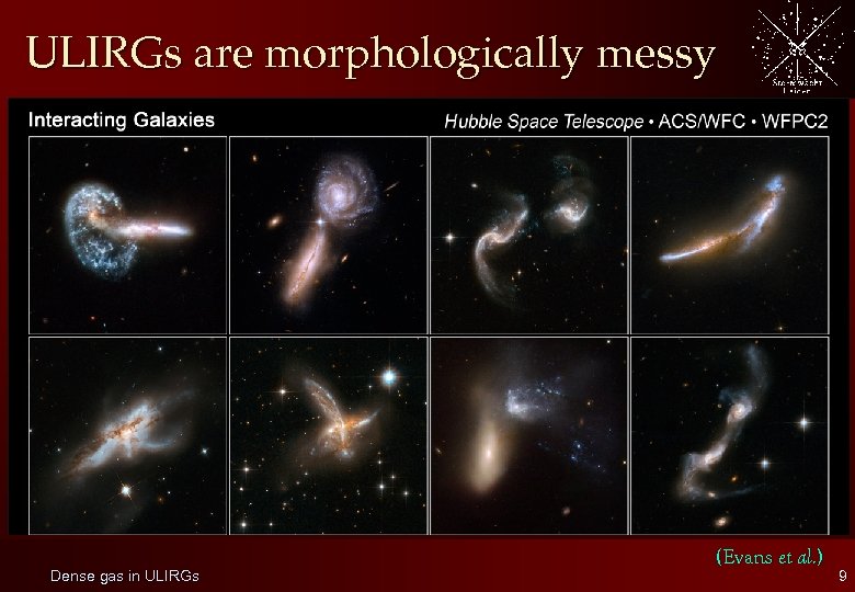 ULIRGs are morphologically messy Dense gas in ULIRGs (Evans et al. ) 9 