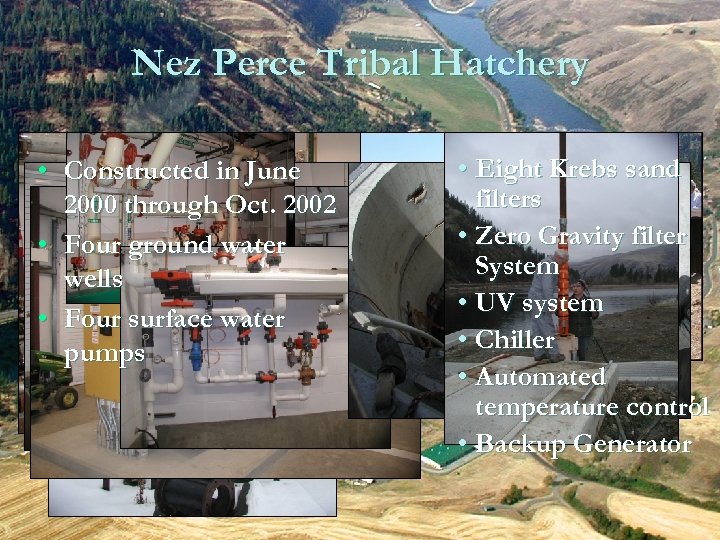 Nez Perce Tribal Hatchery • Constructed in June 2000 through Oct. 2002 • Four