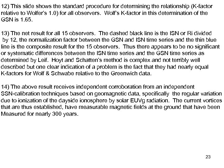 12) This slide shows the standard procedure for determining the relationship (K-factor relative to